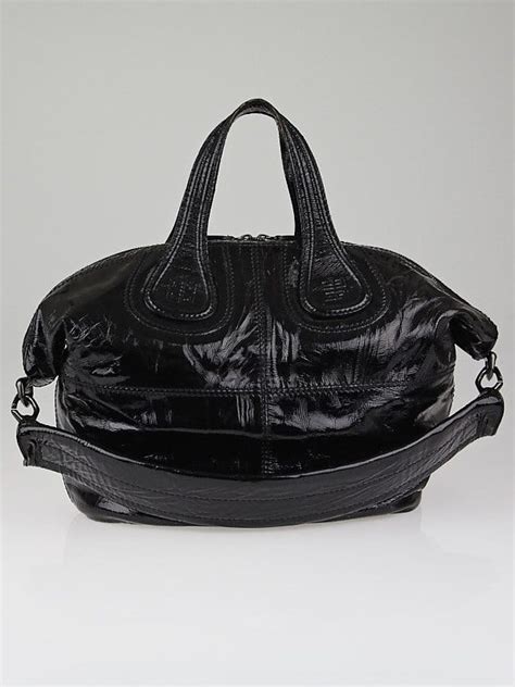 givenchy patent crinkle nightingale black|Givenchy Black Patent Crinkled Leather Nightingale Shoulder.